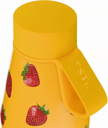 Estia Flow Save the Ägäis Recycelbare Thermosflasche Rostfreier Stahl BPA-frei 500ml Berry Bright