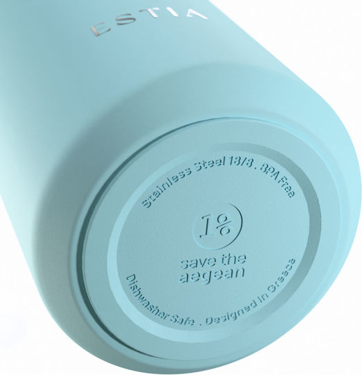 Estia Flow Save the Aegean Recycelbare Thermosflasche Rostfreier Stahl BPA-frei 500ml Arctic