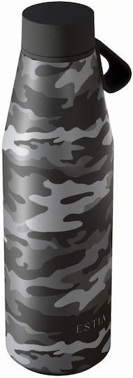 Estia Flow Save the Aegean Recyclable Thermos Bottle Stainless Steel BPA Free 500ml Dark Camo