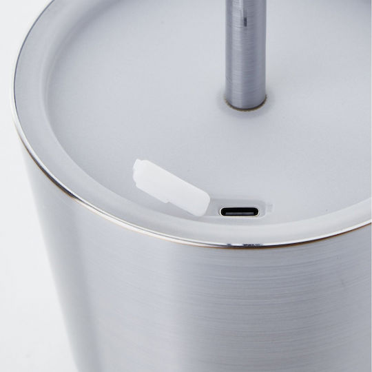 Brilliant Metal Table Lamp with Silver Shade and Base