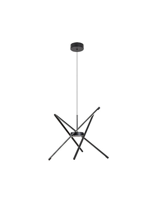 Rabalux Adjustable Black LED Pendant Ceiling Light with Warm White Light 66x66cm