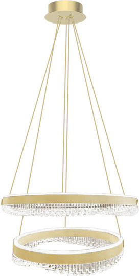 Eko Light LED Κρεμαστό Φωτιστικό Χρυσό 60x60εκ.