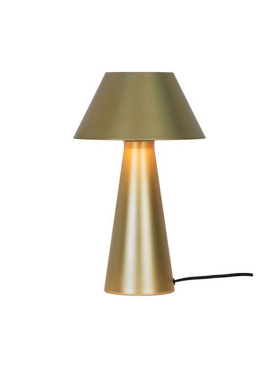 Viokef Dona Metal Table Lamp for Socket E27 with Green Shade and Gold Base