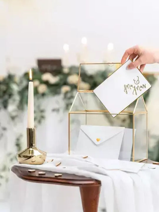 PartyDeco PartyDeco Hochzeitswunschbücher Gold Wunschbox