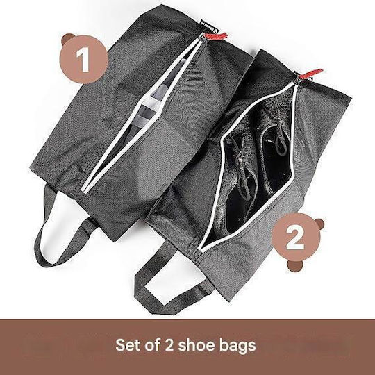 Travelto Geantă Din Plastic Pentru Depozitarea Pantofilor Gri 43.5x19.5x17.5cm 2 Bucăți