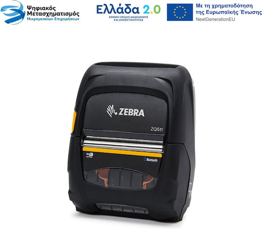 Zebra ZQ521 Φορητός Εκτυπωτής Ετικετών Απευθείας Μεταφοράς USB, Wi-Fi, Bluetooth 203 dpi