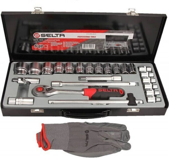 Selta Ratchet with Sockets 1\2" 24 Pieces