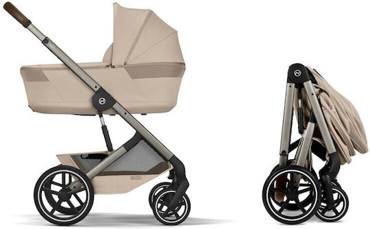 Cybex Balios S Lux Ρυθμιζόμενο Καρότσι 2 σε 1 Kατάλληλο για Nεογέννητο Almond Beige Taupe Frame 11.2kg