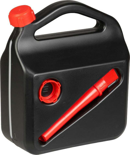 Canistră de combustibil de 5l Durabilă din Plastic cu Adaptor pentru Pâlnie Etanșă Culoare Neagră pentru Benzină și Motorină