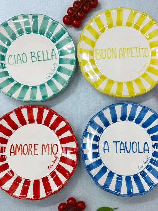 Casa Amalfi Shallow Ceramic Plate with Diameter 26cm