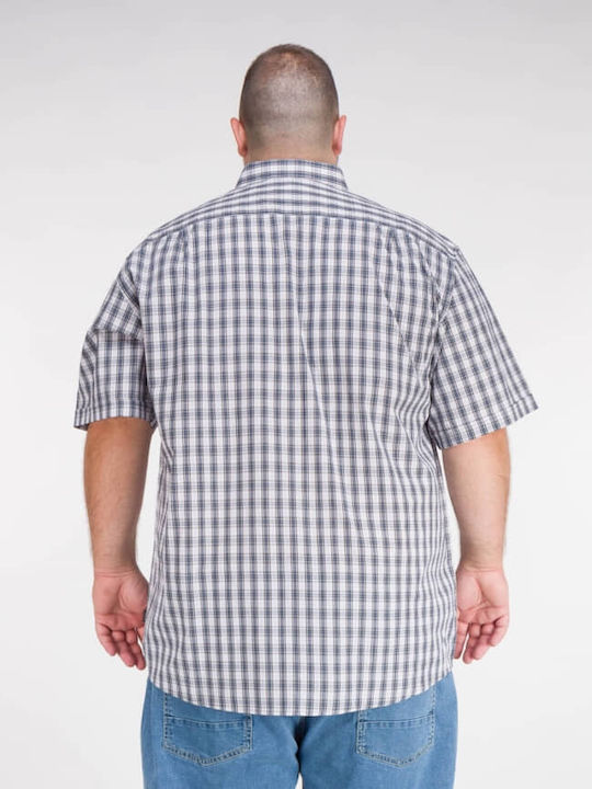 Short Sleeve Checked White Shirt 251GS-5078A