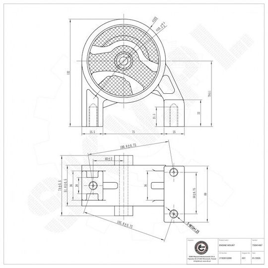 Hintere Motorhalterung Hyundai Accent II III Kia Rio II 219301G000