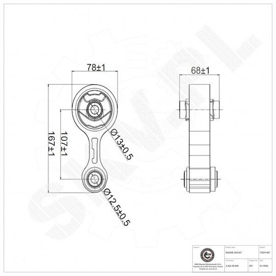 Suport spate motor Mazda 6 Gj6a-39-040