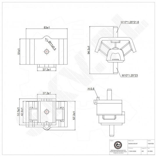 Hintere Motorhalterung Nissan Navara Np300 Abholung 11320-vk300