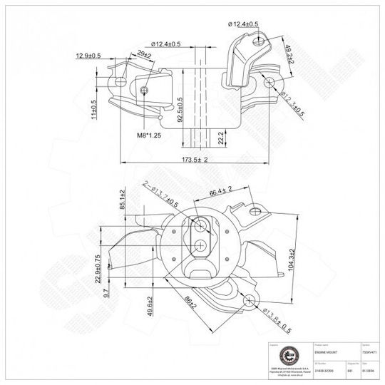 Suport motor stânga Hyundai I40 Kia Soul Carens IV 21830-3Z200