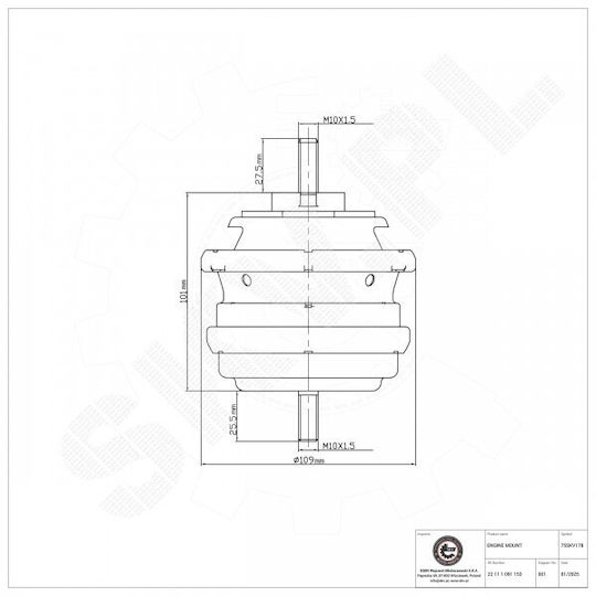 Motorhalterung Bmw 5 Links 22111091153
