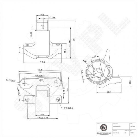 Suport stâng motor Dodge Journey 4766474ac