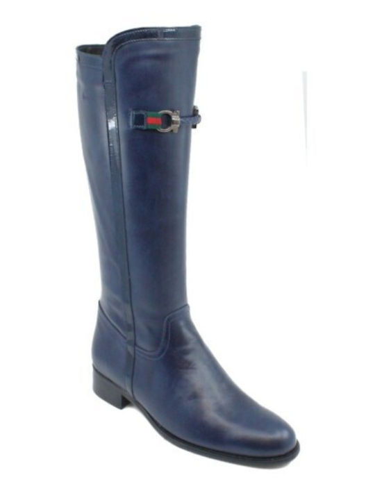 Leather Women's Boots Blue
