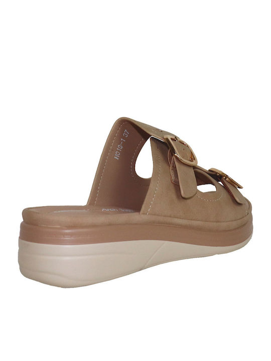Women's Flat Sandals Flatforms Beige