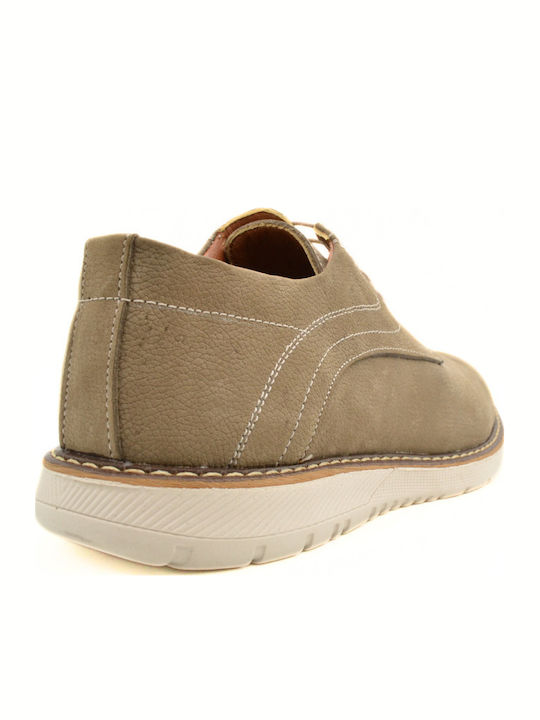 Herren Freizeitschuhe Aus Leder Beigen DR431 Taupe Nubuck