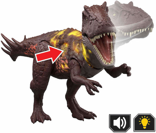 Action Figure Wild Roar Jurassic World Dinosaur with Sounds and Light for 4+ Years