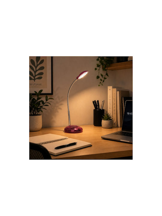 Brilliant Timmi LED Office Lighting with Flexible Arm in Pink Color