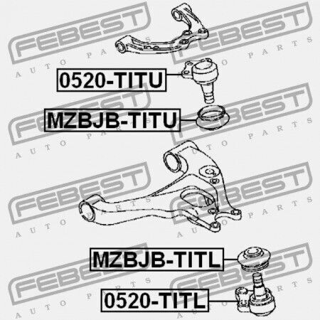 Пин Предно Долен Ръкохватка За Контрол Mazda Titan Standard Car Until H16.06 Wh 2000-2002 Jp W628-34-550