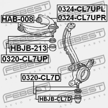 Πείρος Μπροστινός Κάτω Βραχίονας Ελέγχου Honda Accord Cl9 2003-2008 Eu 51210-sda-a02
