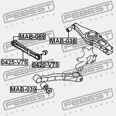 Pin Rear Control Arm Mitsubishi Pajero Monterolong V70 2000.02-2006.12 G Xp Mr508134