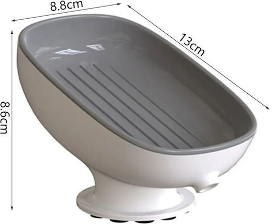 SteweHome Soap Dish with Suction Cup Grey