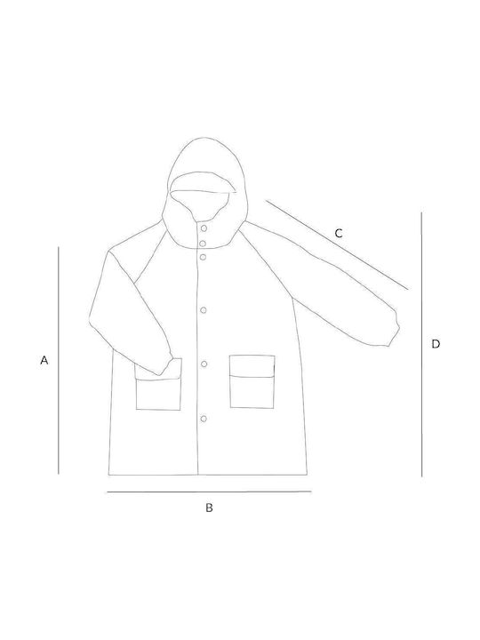 Waterproof Kids Casual Long Jacket with Hood Blue