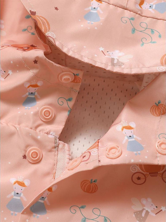 Waterproof Kids Casual Coat Long with Hood Orange