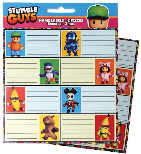 Gim 8 Sheets Stumble Guys Notebook Labels 8 Pieces