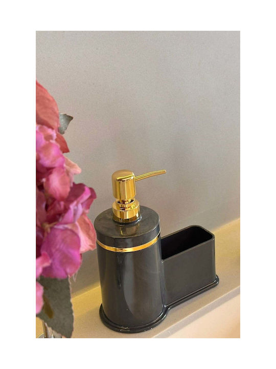 SteweHome Kitchen Plastic Dispenser with Sponge Holder Grey