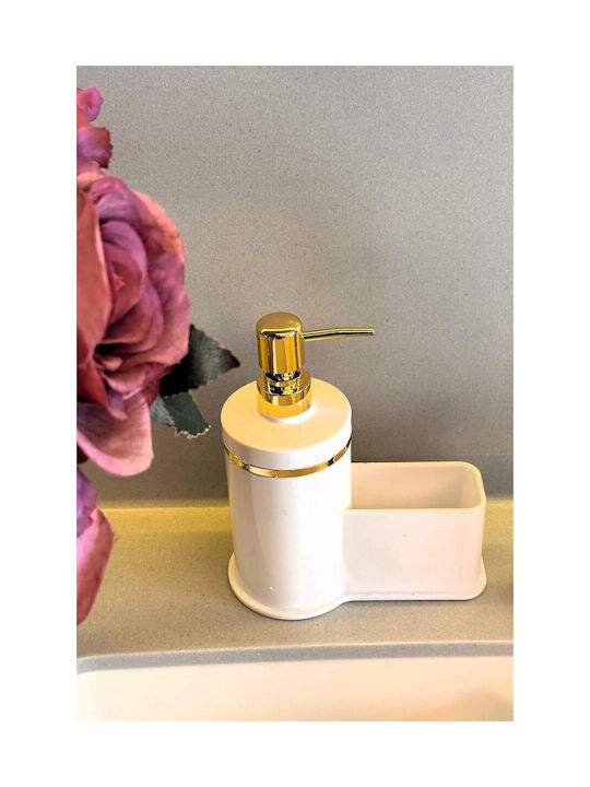 SteweHome Dispenser Κουζίνας Πλαστικό με Θήκη για Σφουγγάρι Λευκό
