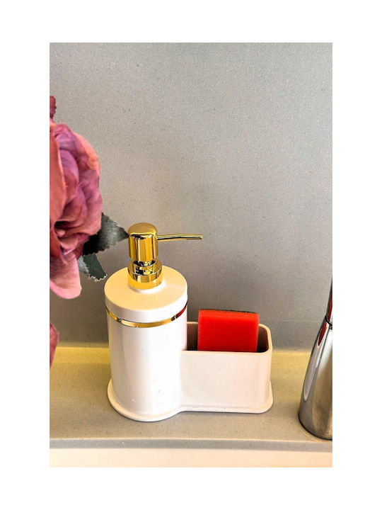 SteweHome Dispenser Κουζίνας Πλαστικό με Θήκη για Σφουγγάρι Λευκό