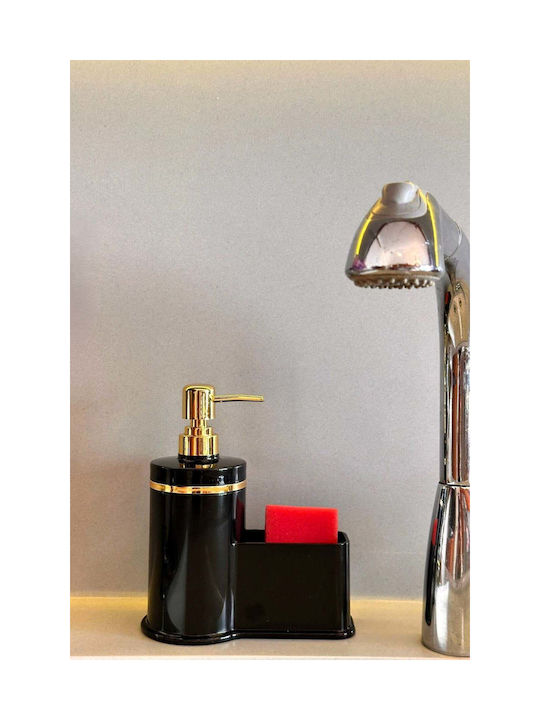 SteweHome Dispenser Κουζίνας Πλαστικό με Θήκη για Σφουγγάρι Μαύρο