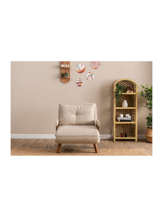 Polyrthrona Bett Beige 77x70x82cm