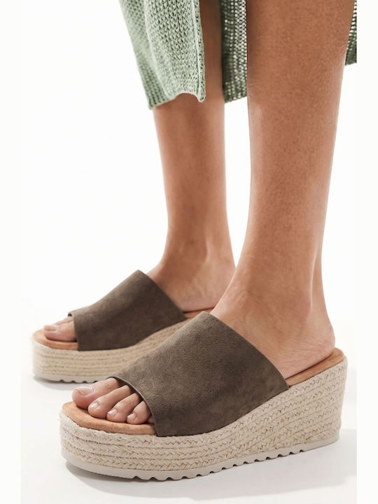 Platforme Dama Tip Slip On Kaki