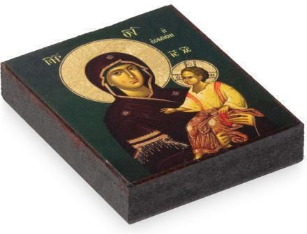 Slaughtered Virgin Mary Saint Icon Canvas Colored Background 6 X 5 Cm