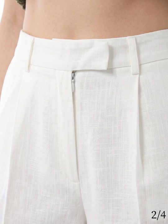 Women's Linen Bermuda White
