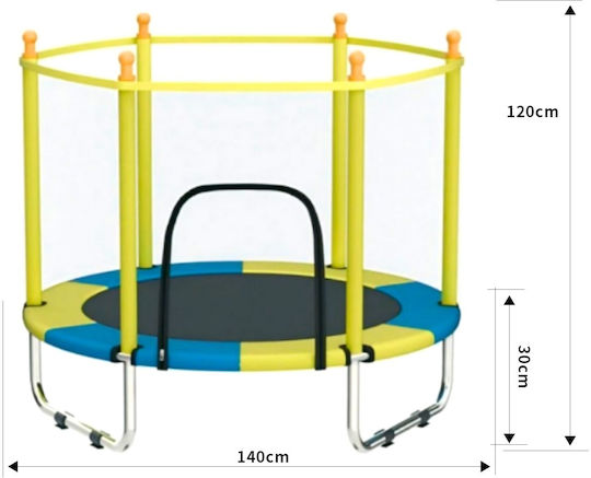 Trampolin Außentrampolin Durchmesser 140cm Gelb mit Netz