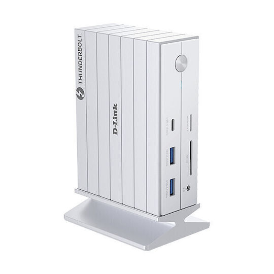 D-Link USB-C Докинг станция с HDMI/DisplayPort 4K PD Ethernet и свързване 2 монитора Бяла (DUF-E01/E)