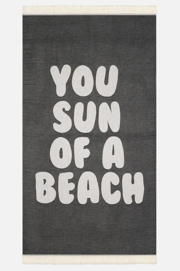 Sun of a Beach Πετσέτα Θαλάσσης Παρεό Μαύρο 160x95εκ.