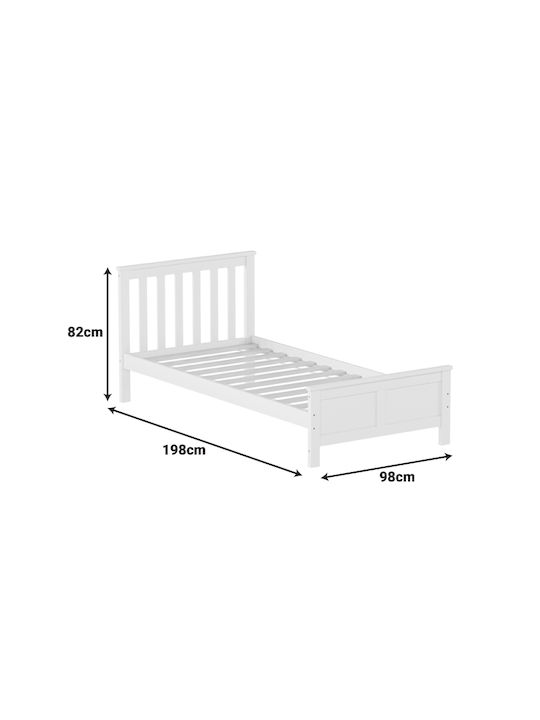 Neranda Pat Pentru Copii Cușetă Single Bej Pentru Saltea 90x190cm