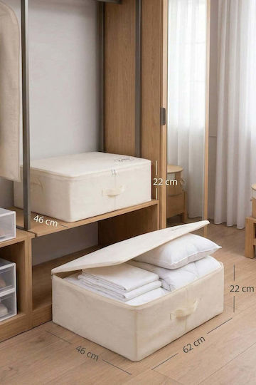 SteweHome Hanging Clothes Storage Case in Beige Colour 62x46x22cm