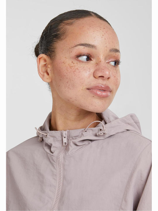 TB2664 Women's Short Lifestyle Jacket for Winter with Hood Rose/Whitesand