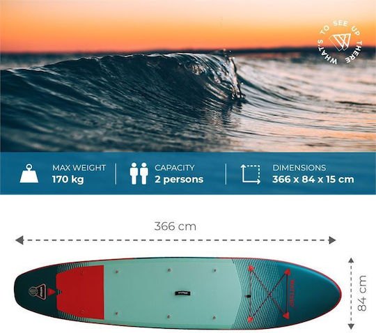 Wattsup F12 Inflatable SUP Board with Length 3.66m Turquoise