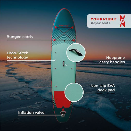 Wattsup F12 Inflatable SUP Board with Length 3.66m Turquoise