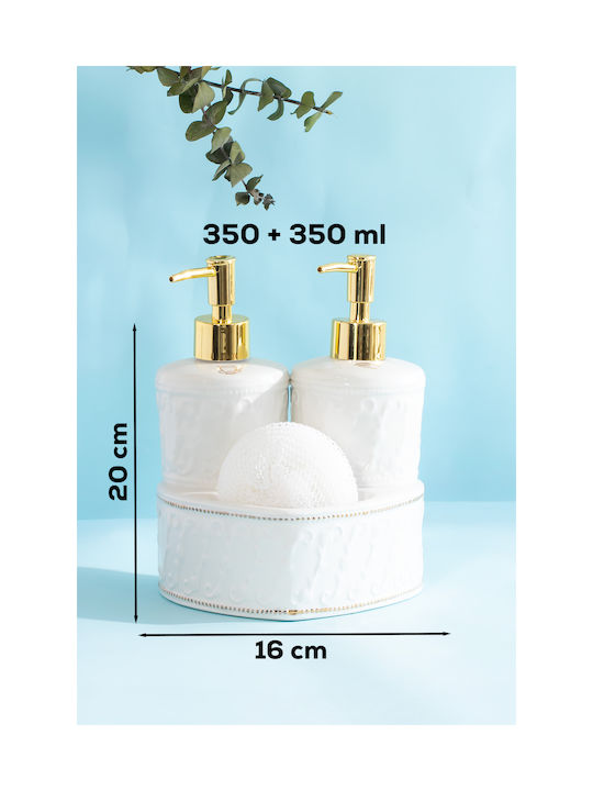 SteweHome Dispenser από Πορσελάνη Λευκό 350ml